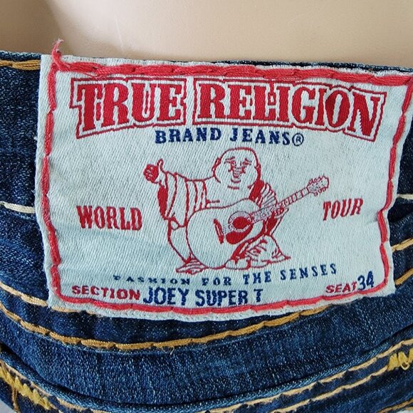 True Religion Women's Denim Blue Dark Wash Joey Super T Bootcut Jeans Size 31 - Picture 5 of 8